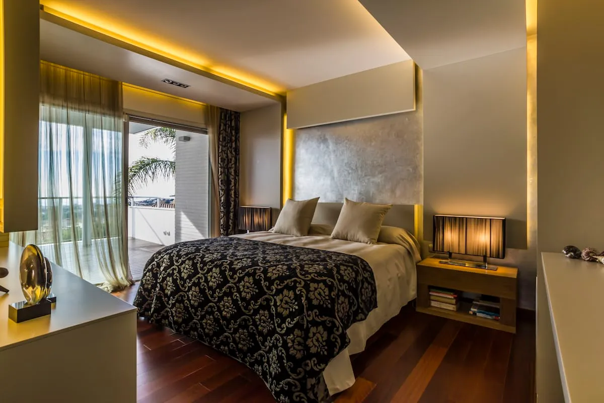 Elegant guest room at BranquessaluxeHaven